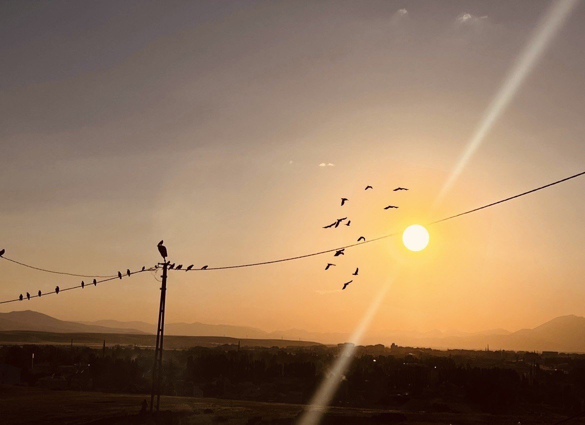 Ağrı’da gün batımı göz kamaştırdı