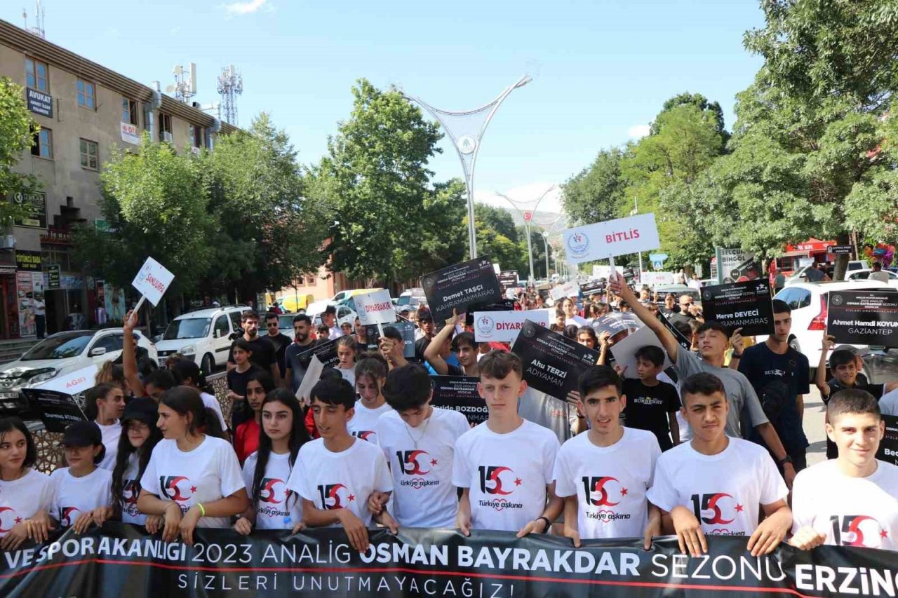 ANALİG sporcuları Erzincan’da deprem şehitleri için yürüdü