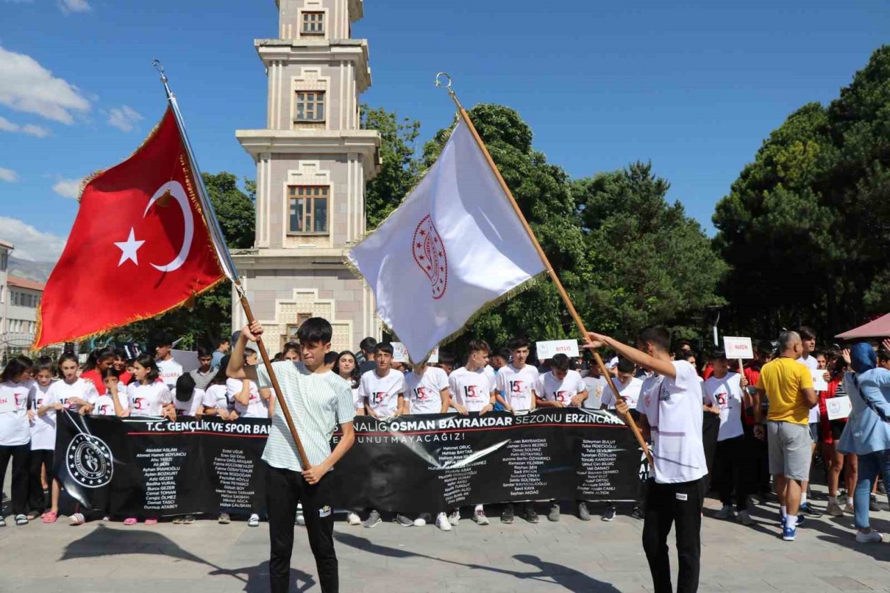 ANALİG sporcuları Erzincan’da deprem şehitleri için yürüdü