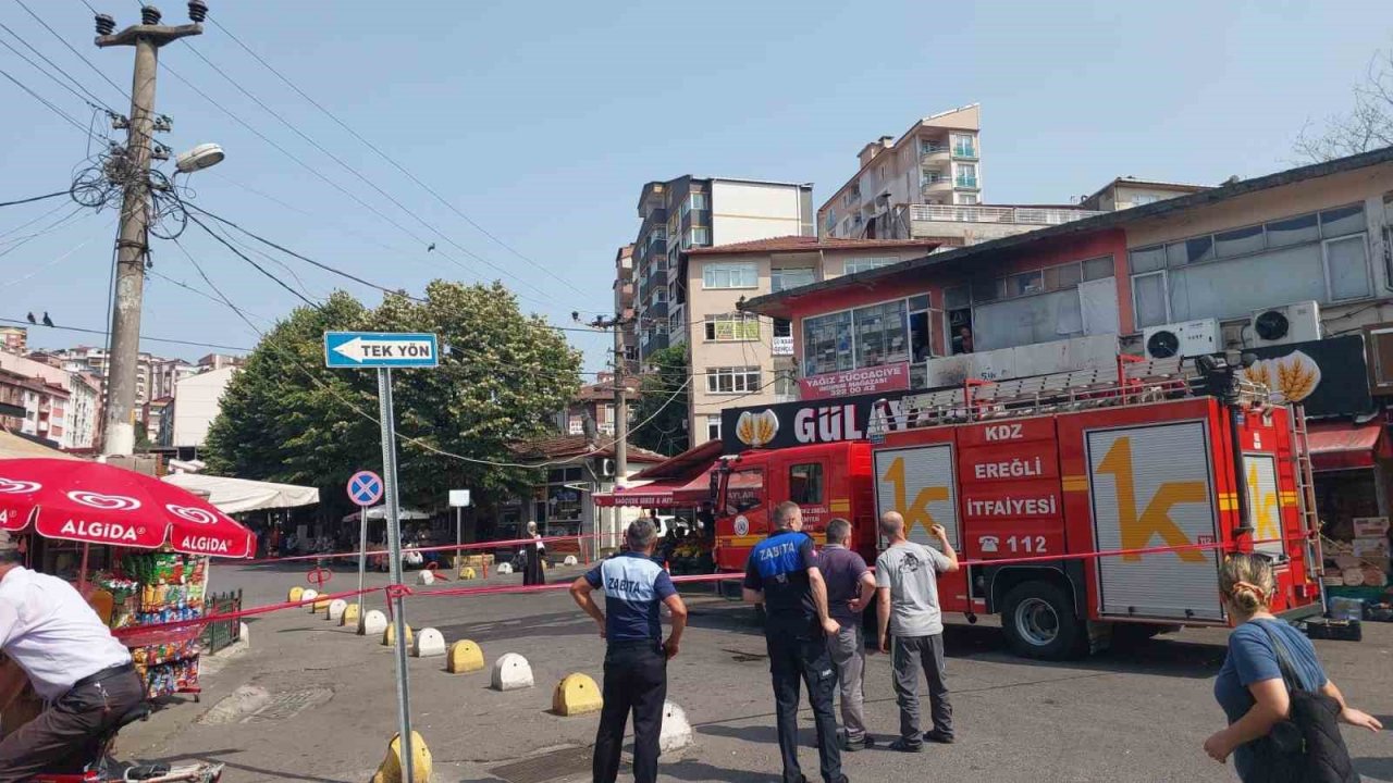 İş yerindeki yangın paniğe neden oldu