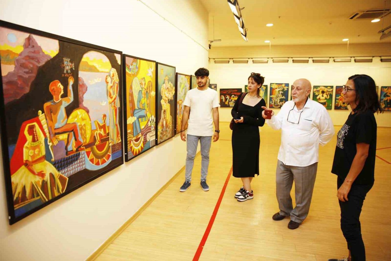 Anneler ve çocuklar temalı resim sergisi