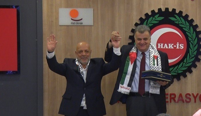 Hak-İş Genel Başkanı Arslan: “Uluslararası örgütlerin Filistin davasına ilgilerini artırmak için çalışmalar yaptık”