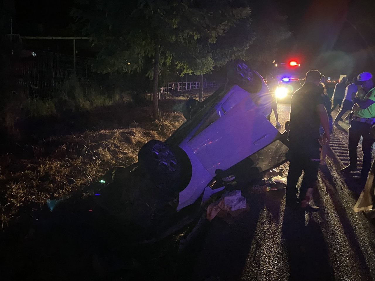 Kontrolden çıkan otomobil ters döndü: 1 yaralı