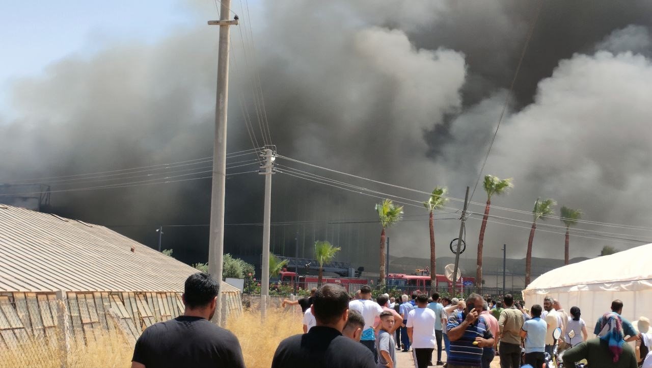 Antalya’da çiçek işleme tesisinde yangın