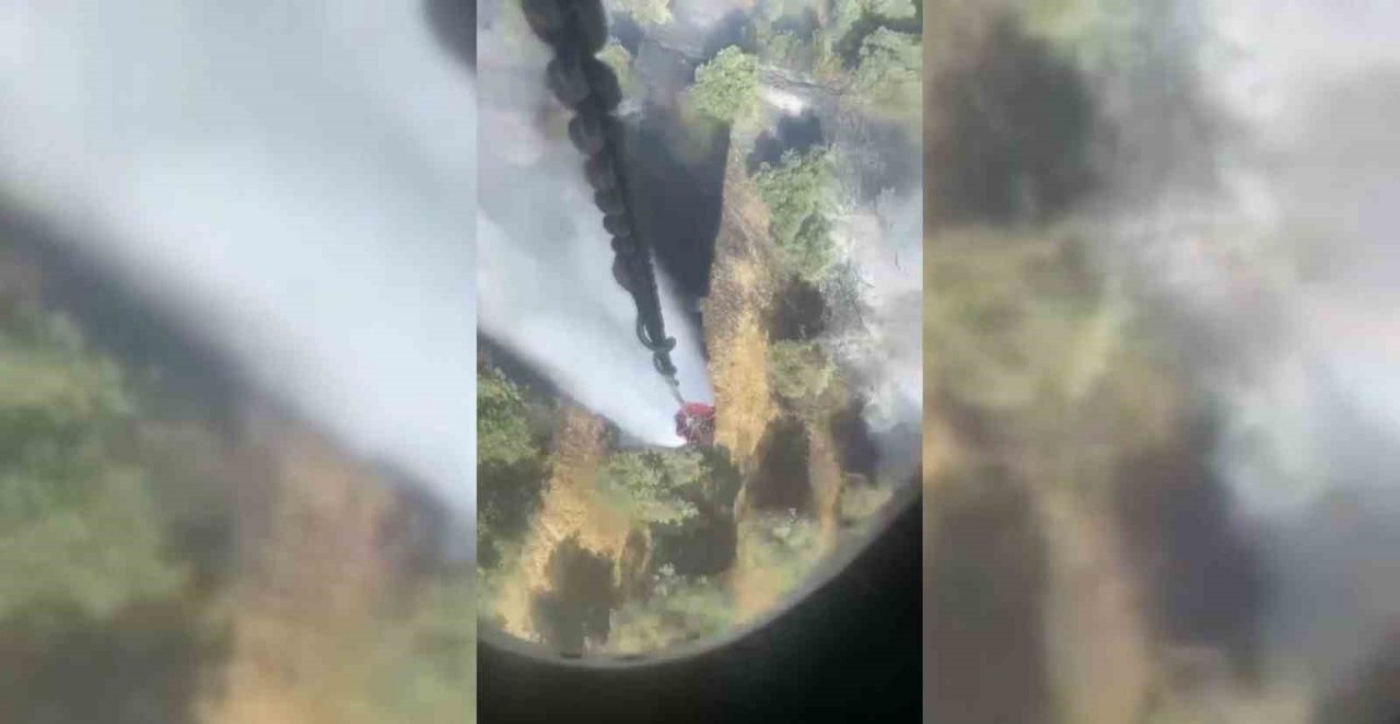 Otoban kenarında çıkan yangın, büyümeden söndürüldü