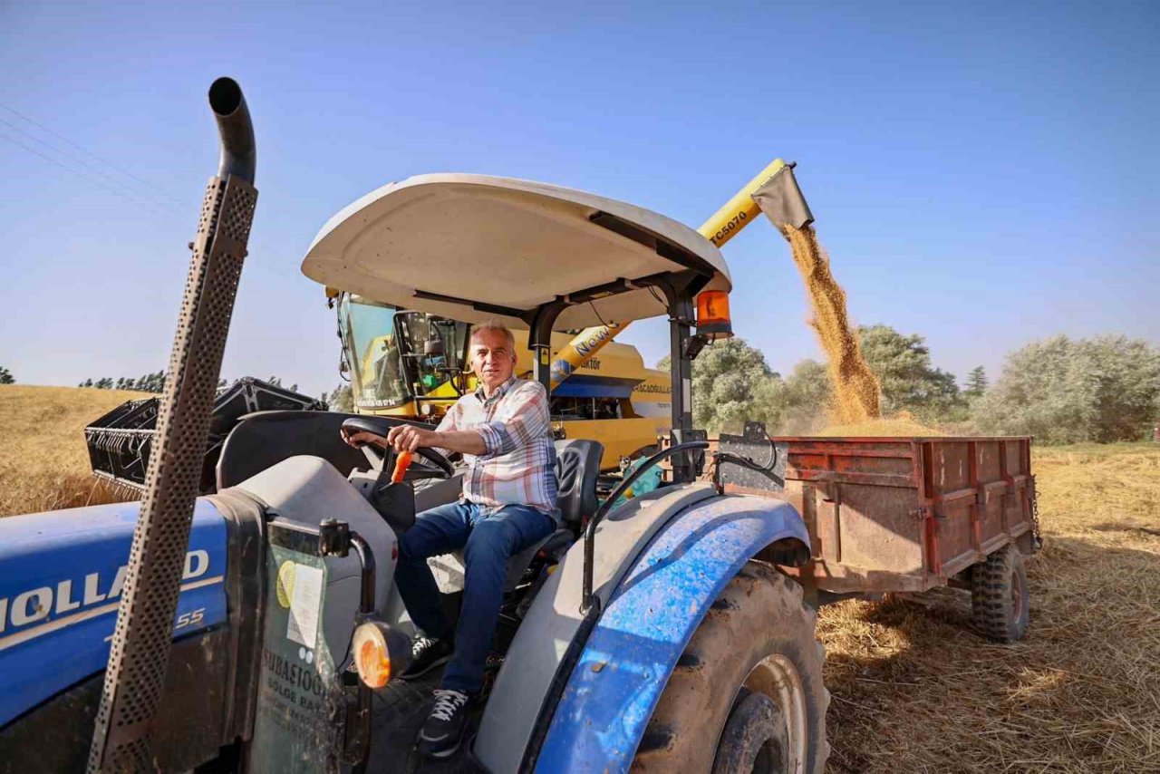 Başkan Zolan, biçerdöverle buğday hasadı başladı