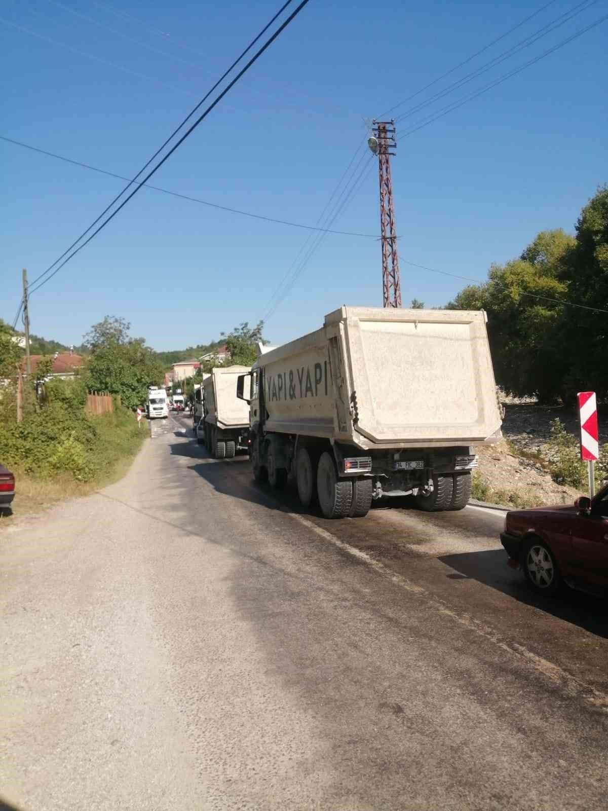 Seyir halindeki tır alev aldı