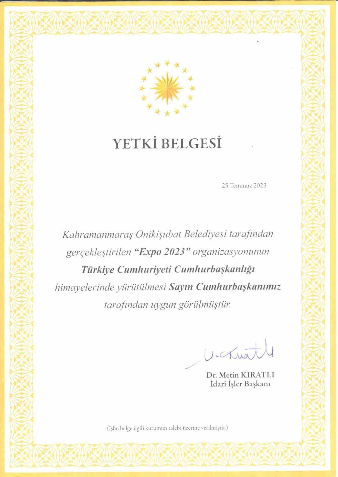 EXPO 2023, Cumhurbaşkanlığı himayesinde yürütülecek