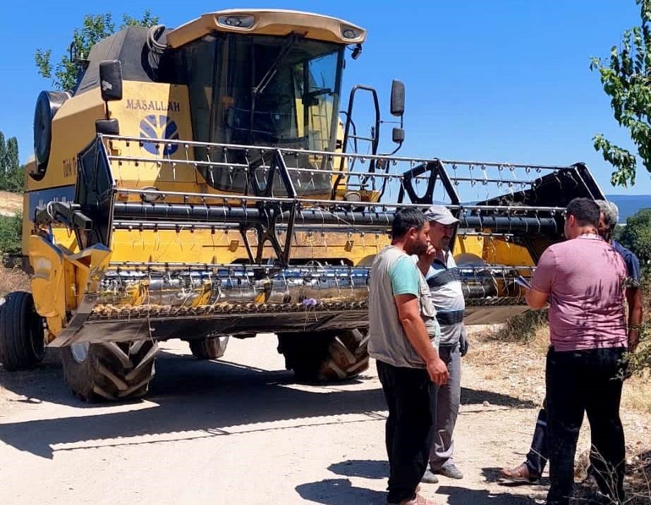 Hisarcık’ta biçerdöver ve hasat kontrolleri
