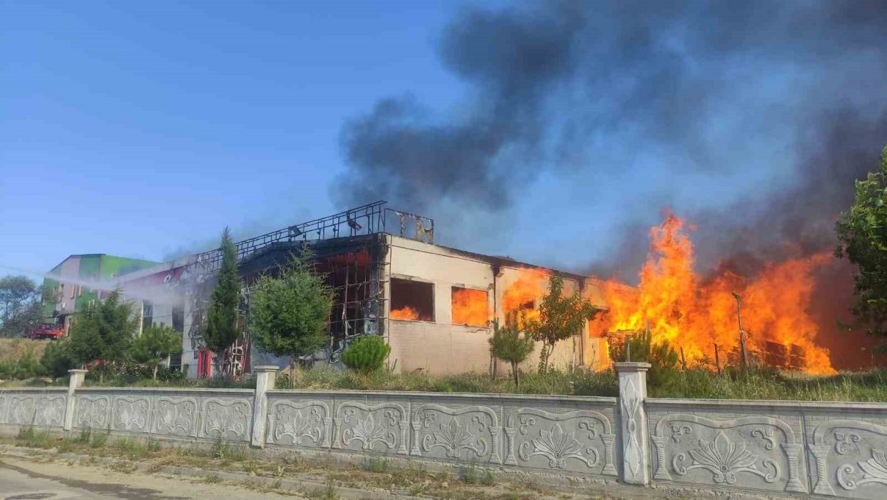 Kastamonu’da ahşap kapı fabrikası alevlere teslim oldu