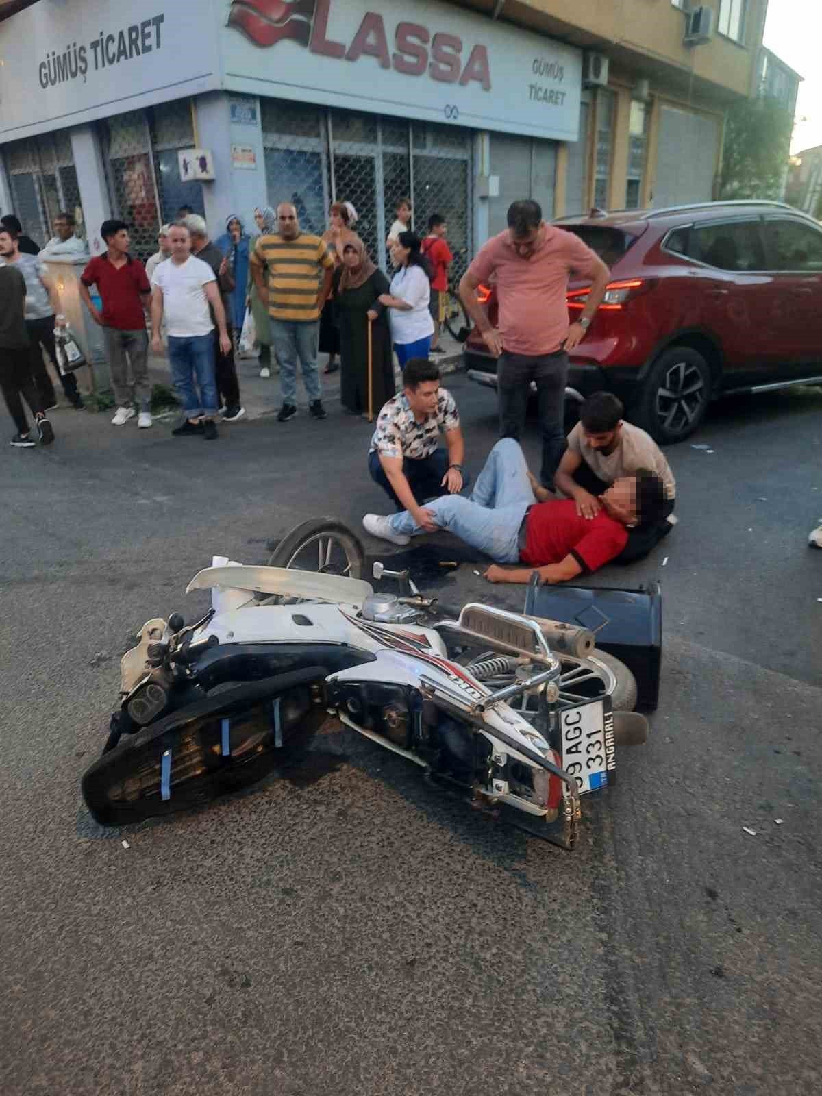 Tekirdağ’da araç ile motosiklet çarpıştı: 1 yaralı