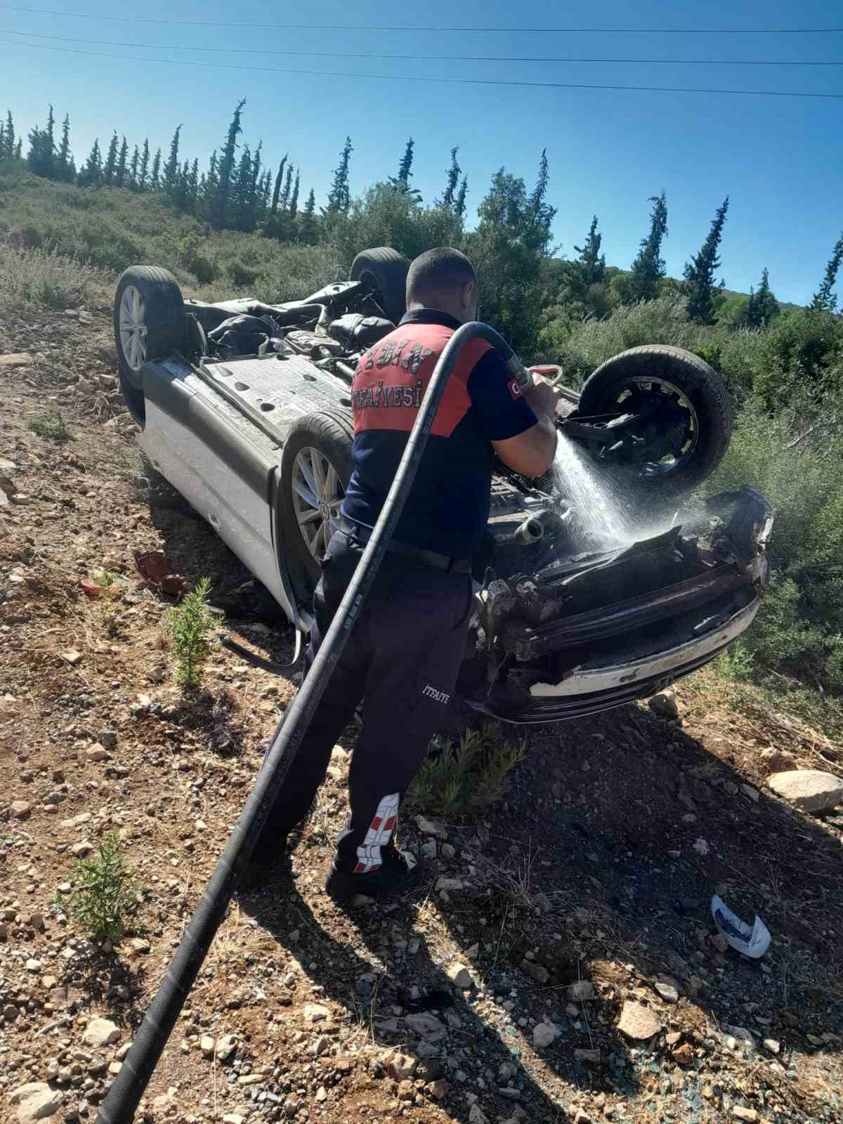 Kontrolden çıkan otomobil takla attı: 4 yaralı