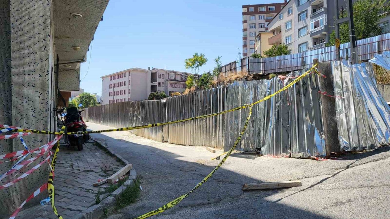 Sarıyer’deki inşaat çalışması nedeniyle çöken yola şeritli önlem