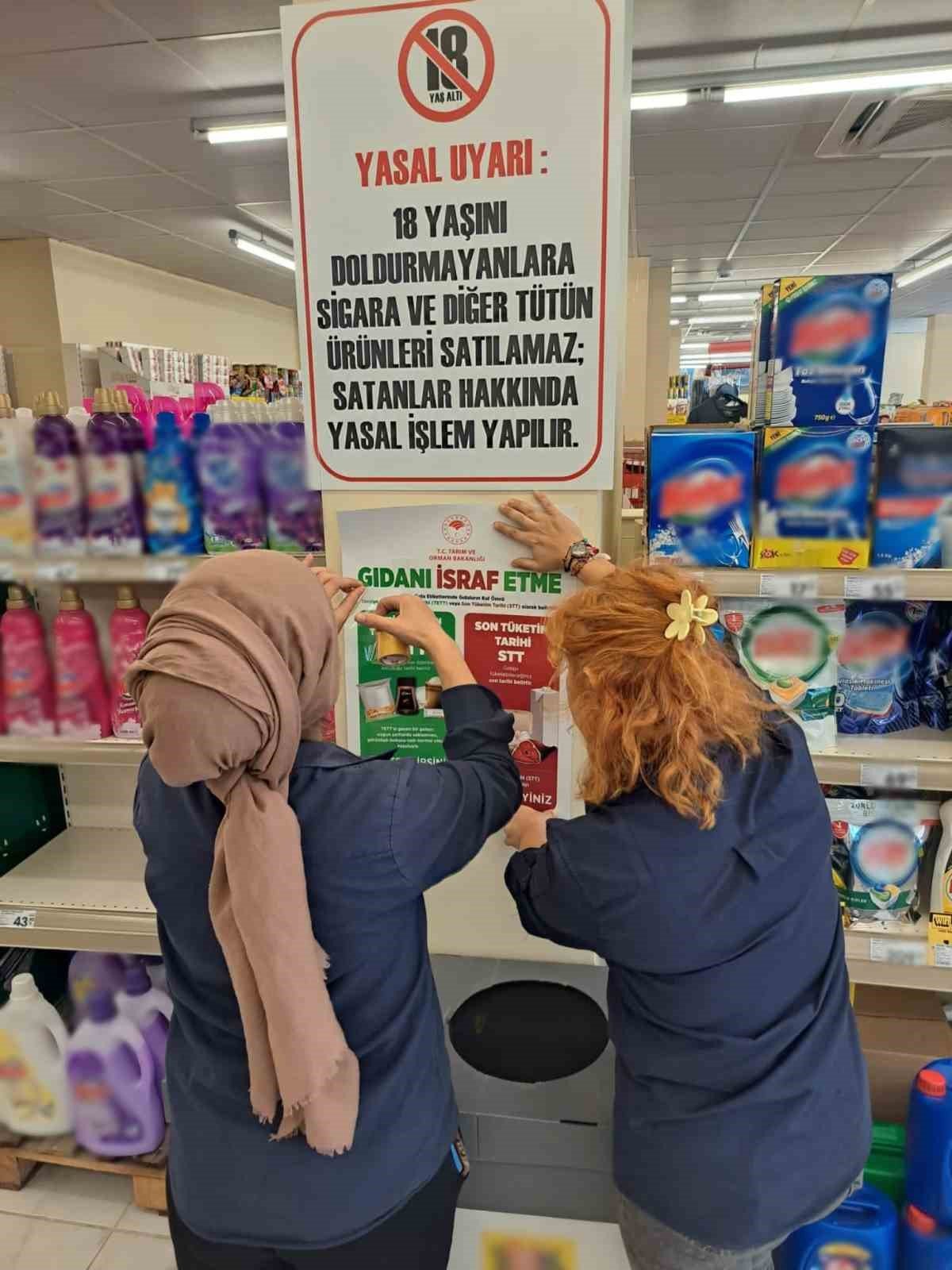 Didim’de “Raf ömrü” afişleri marketlere asıldı