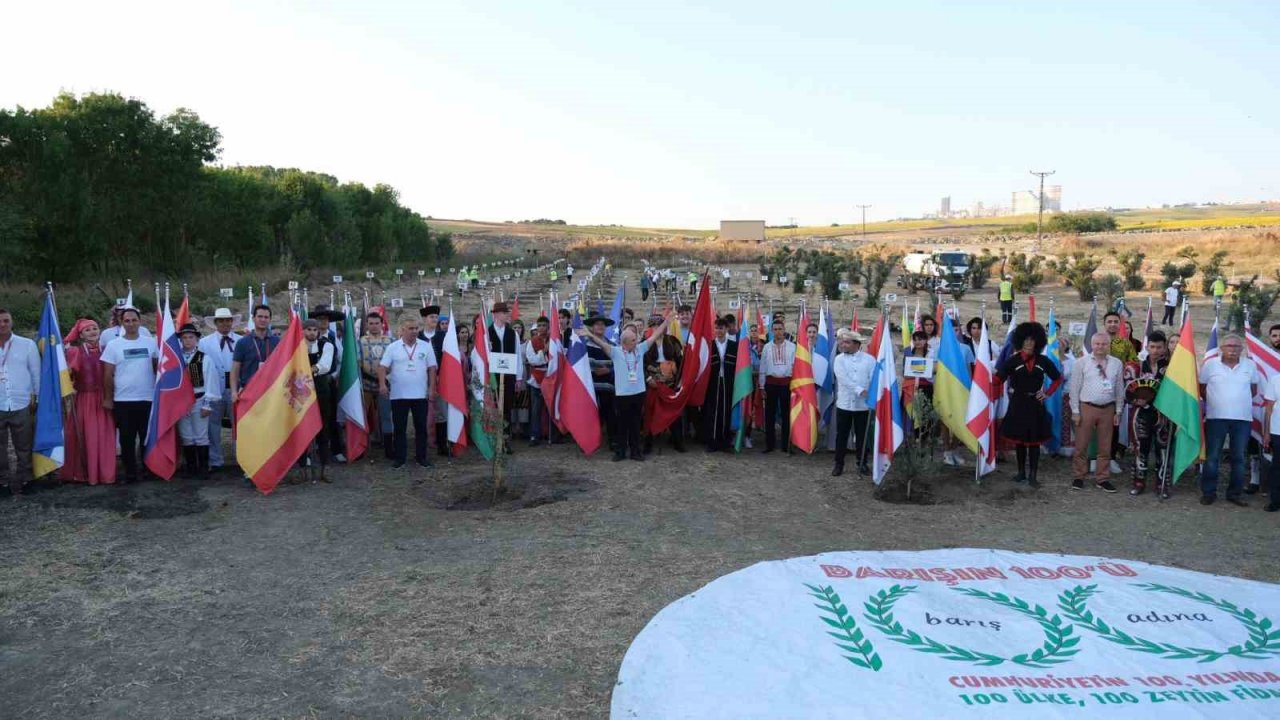 100 ülkenin gençleri dünya barışı için 100 zeytin fidanı dikti