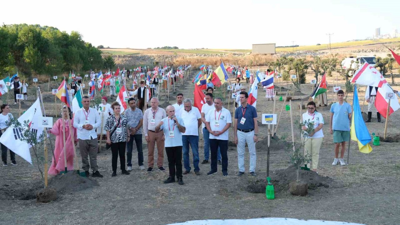 100 ülkenin gençleri dünya barışı için 100 zeytin fidanı dikti