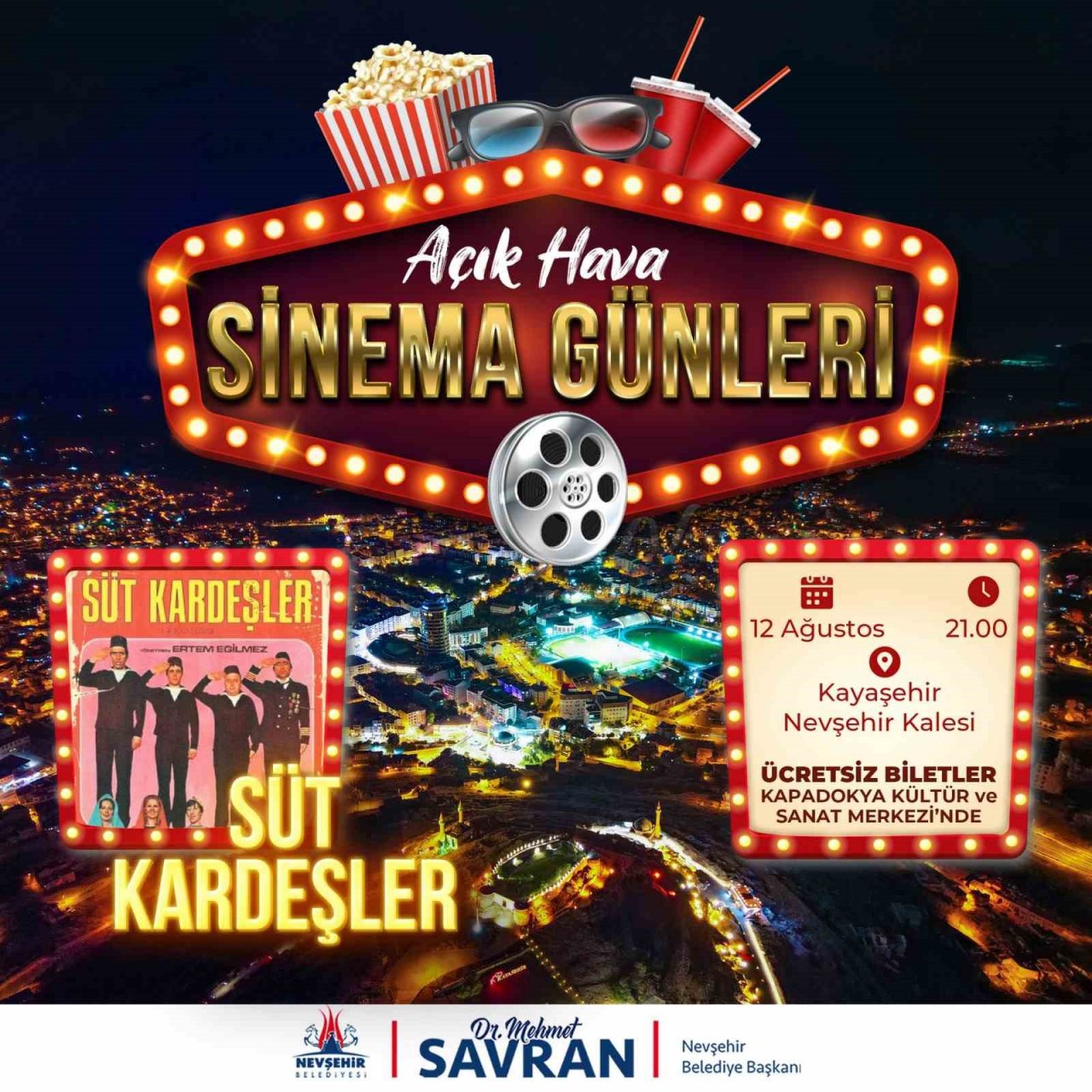 Açık Hava Sinema günleri ’Süt Kardeşler’ filmi ile devam ediyor