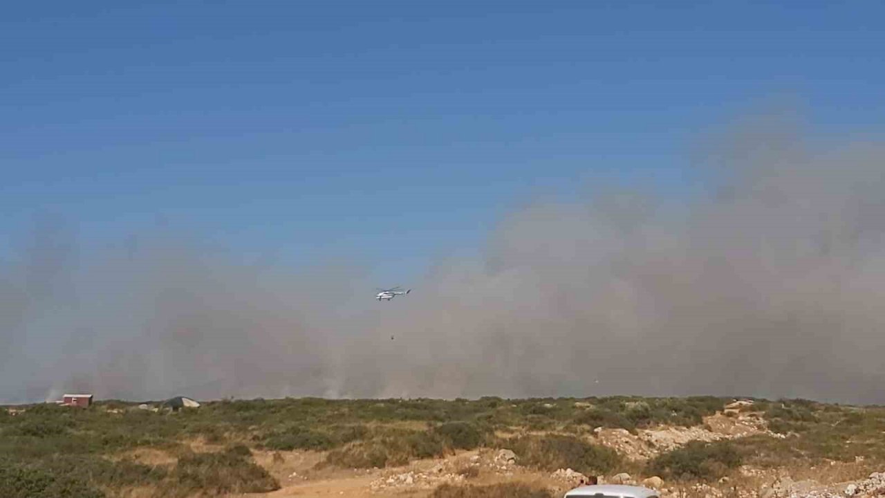 Didim’deki yangını söndürme çalışmaları devam ediyor