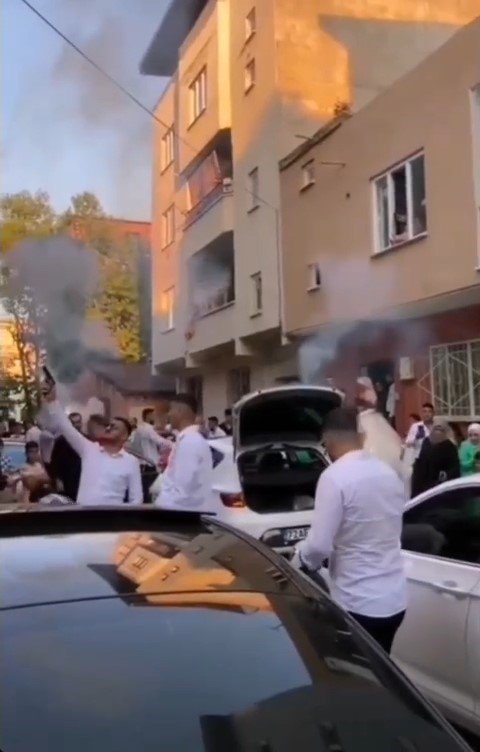 Düğün magandaları kamerada, sokak arasında arka arkaya ateş açtılar