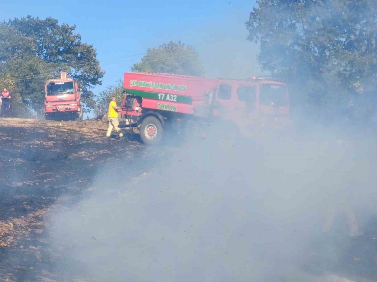 Çan’da orman yangını büyümeden söndürüldü