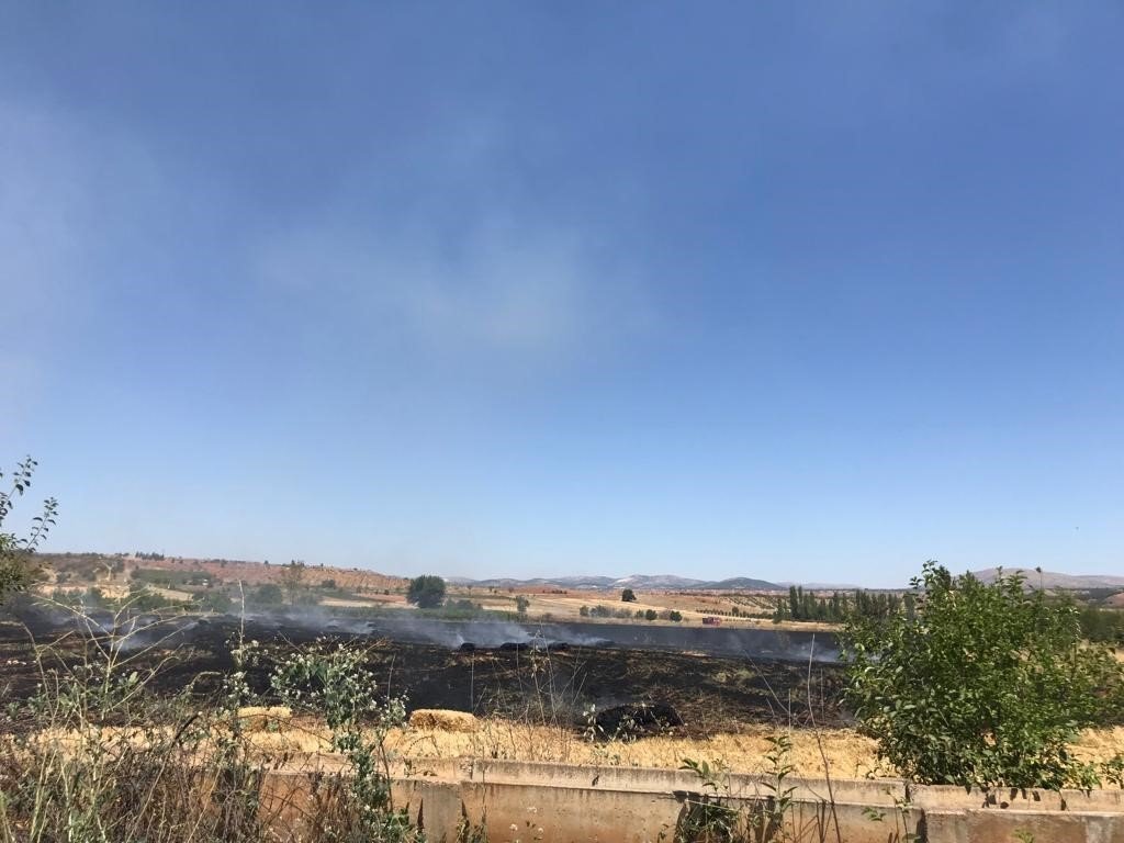 Anızda başlayan yangın ekili arazilere sıçradı