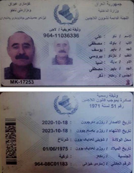 Öldürülen PKK’lı teröristin üstünden mahmur kampı mülteci kimlik kartı çıktı