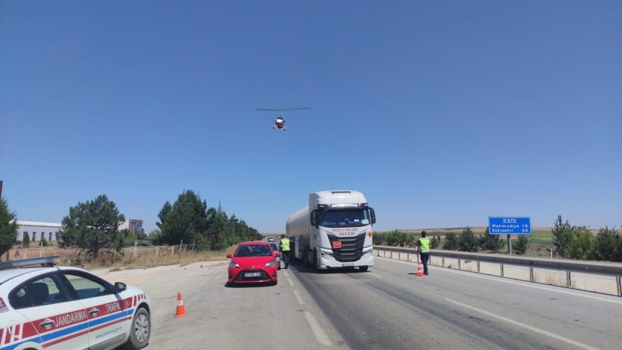 ‘Cayrokopter’ destekli trafik denetimi gerçekleştirildi