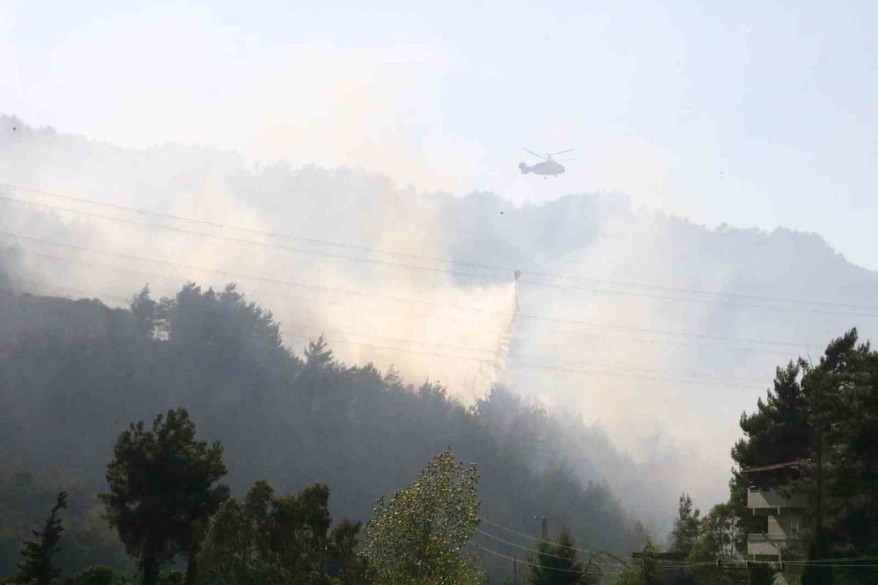 Yangına havadan ve karadan müdahale devam ediyor