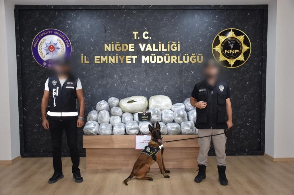 Niğde’de 72 kilo 500 gram esrar ele geçirildi