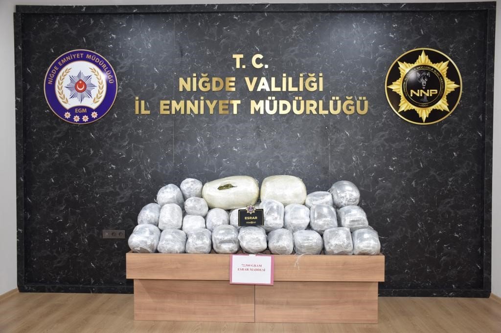 Niğde’de 72 kilo 500 gram esrar ele geçirildi