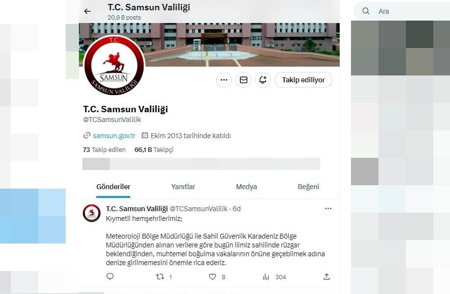 Samsun Valiliği’nden son dakika uyarısı: