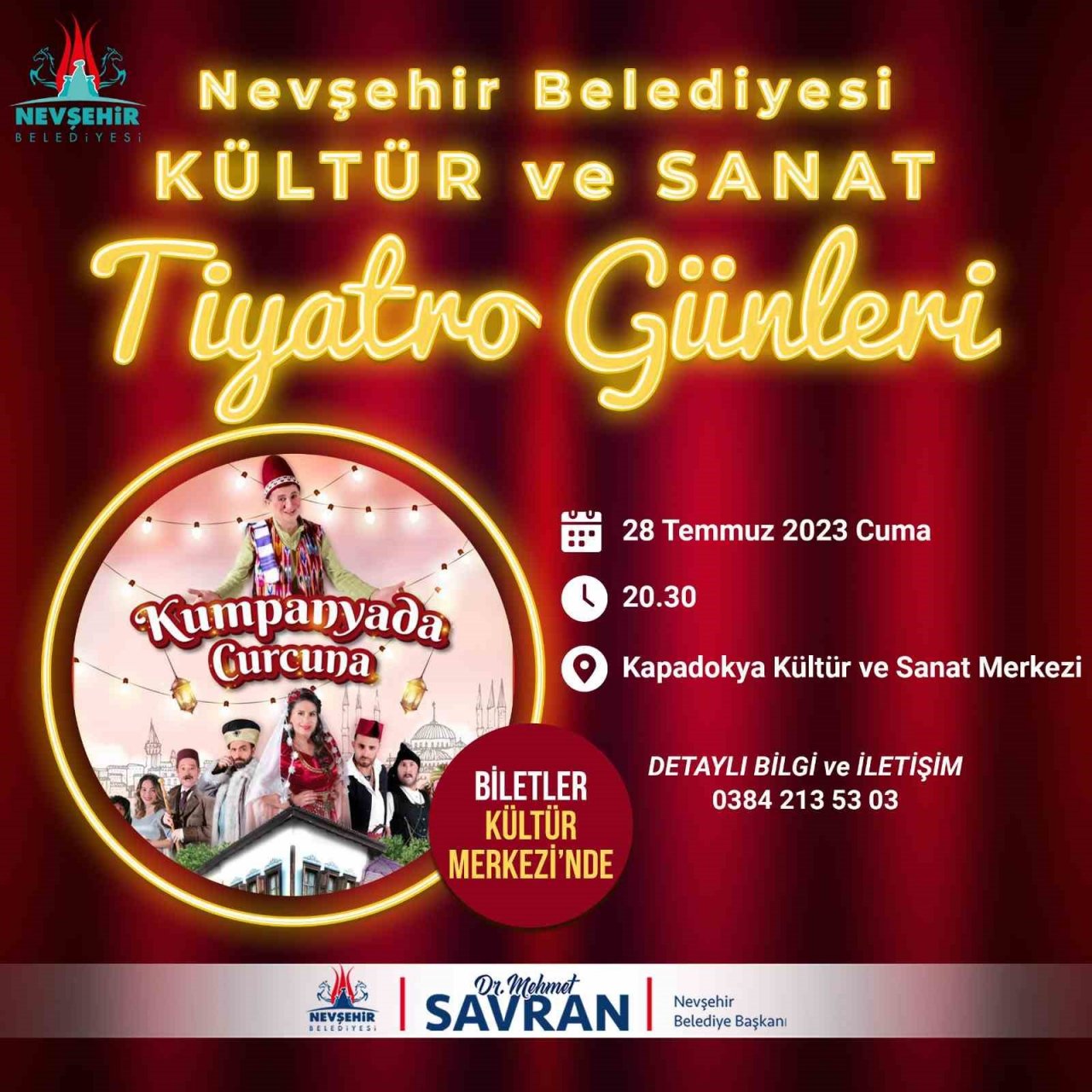 ’Kumpanyada Curcuna’ tiyatro oyunu biletleri Kültür Merkezi’nde