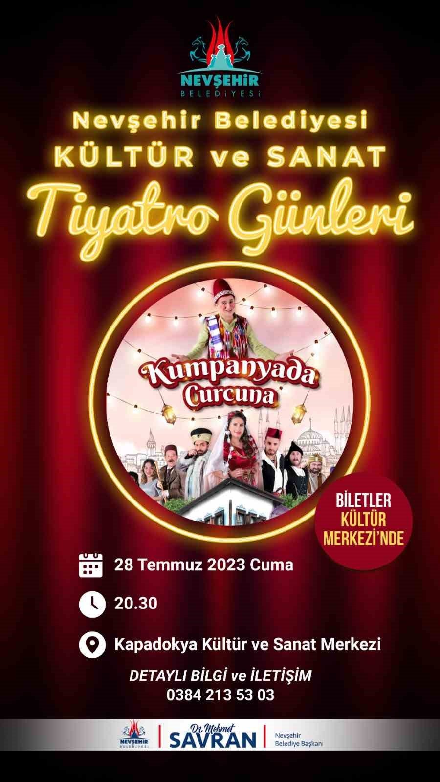 ’Kumpanyada Curcuna’ tiyatro oyunu biletleri Kültür Merkezi’nde