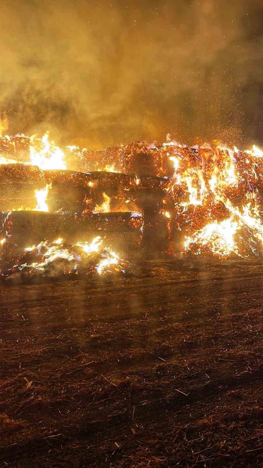 Balya yangını mısır tarlası sahiplerini korkuttu