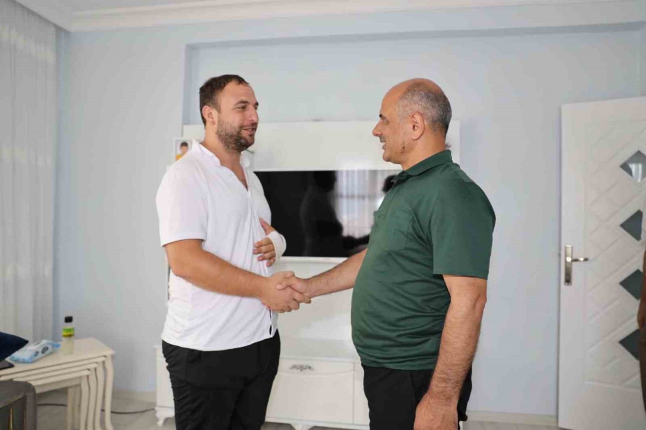 TMO’daki patlamada yaralanan vatandaşa ziyaret