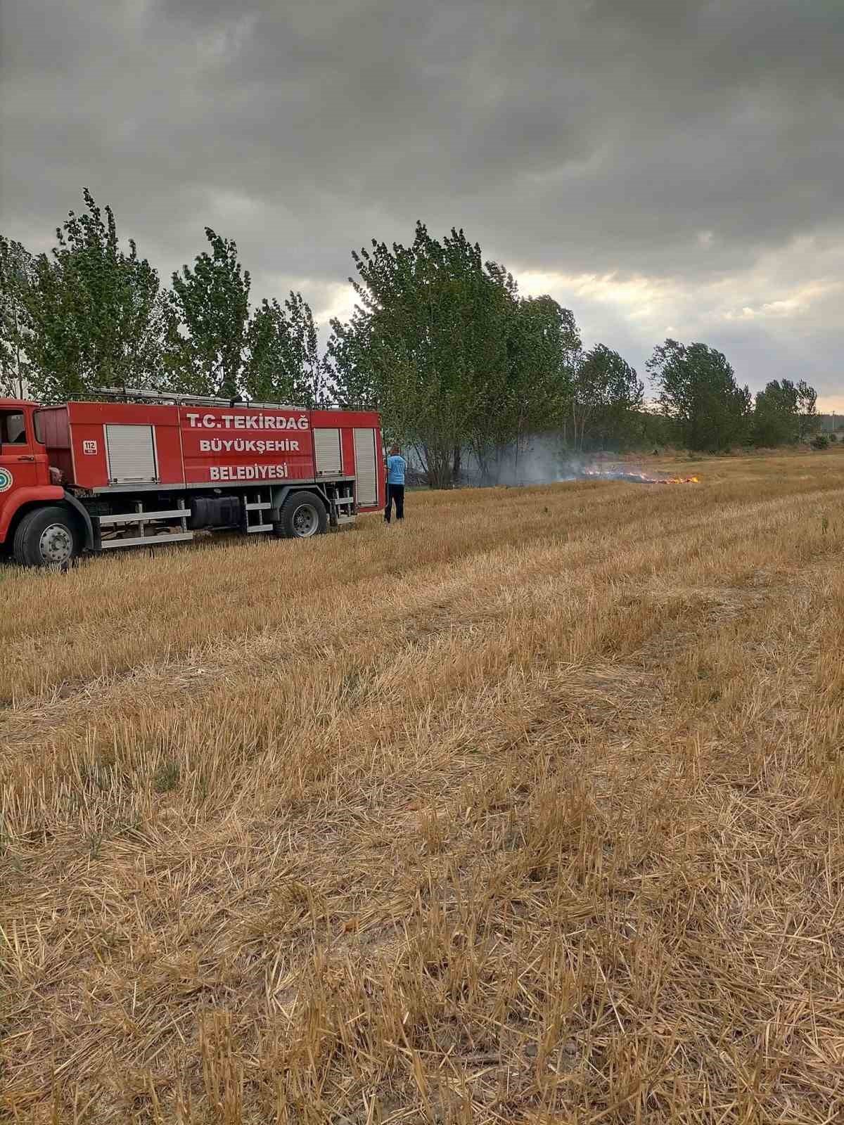 Tekirdağ’da arazi yangını