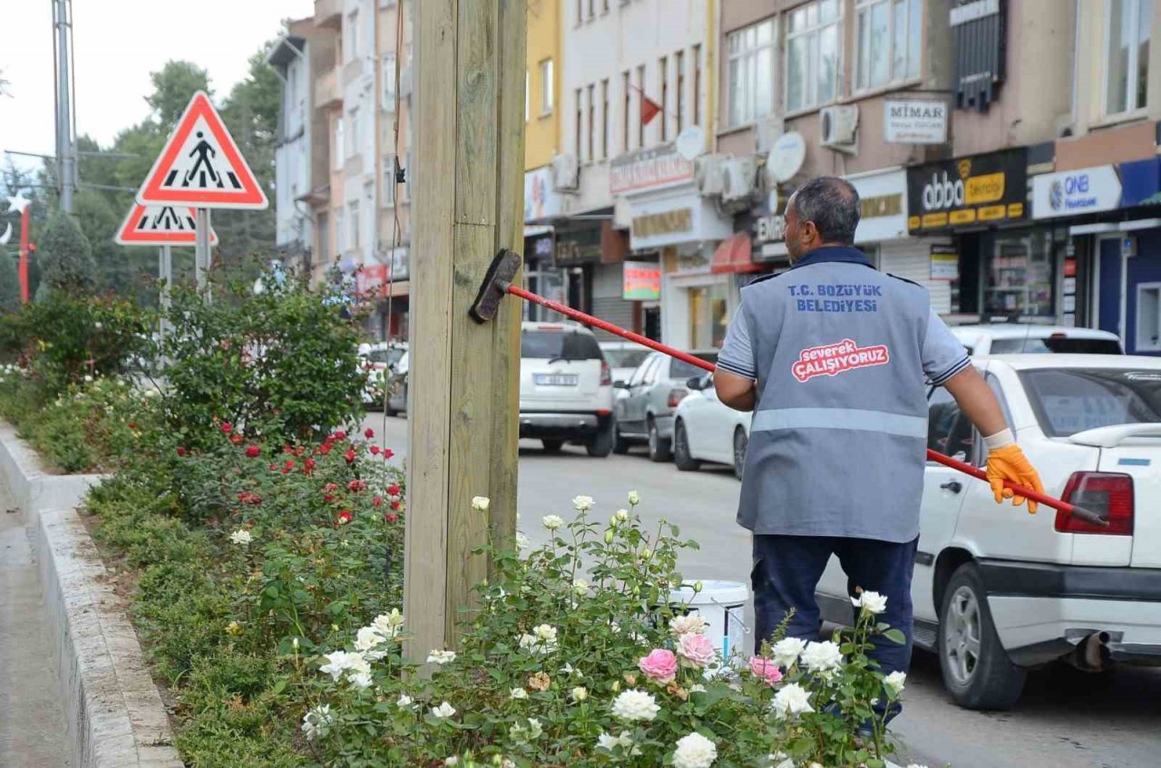 Elektrik direklerine ahşap kaplama