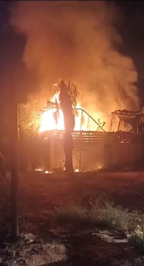 Yanan evden geriye tencere kaldı