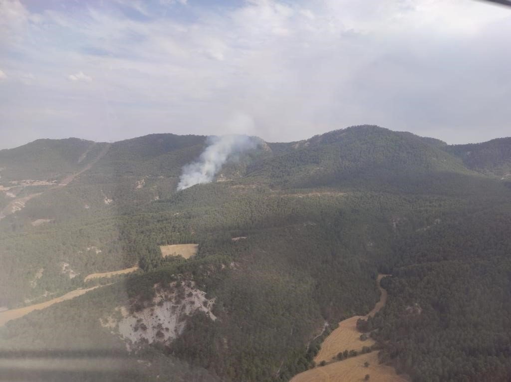 Bolu’da orman yangınına müdahale sürüyor