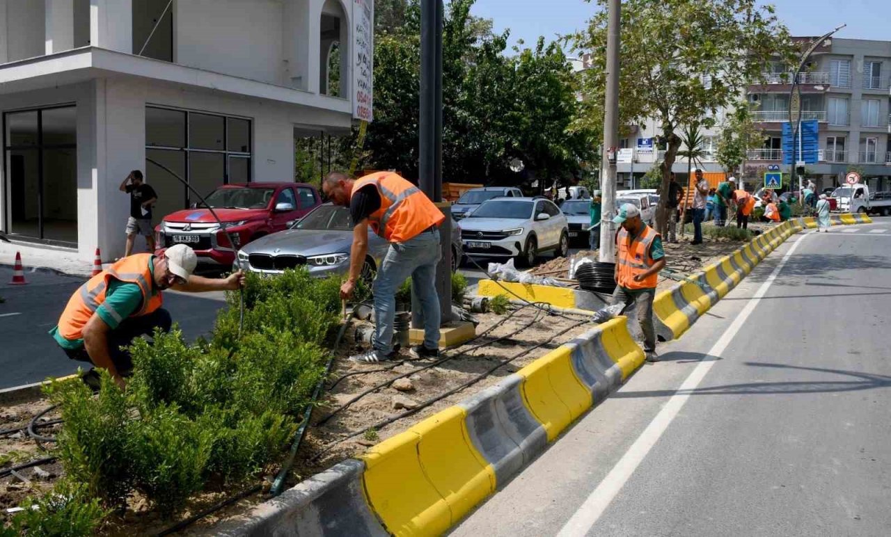 Davutlar Mahallesi’nde peyzaj çalışmaları devam ediyor