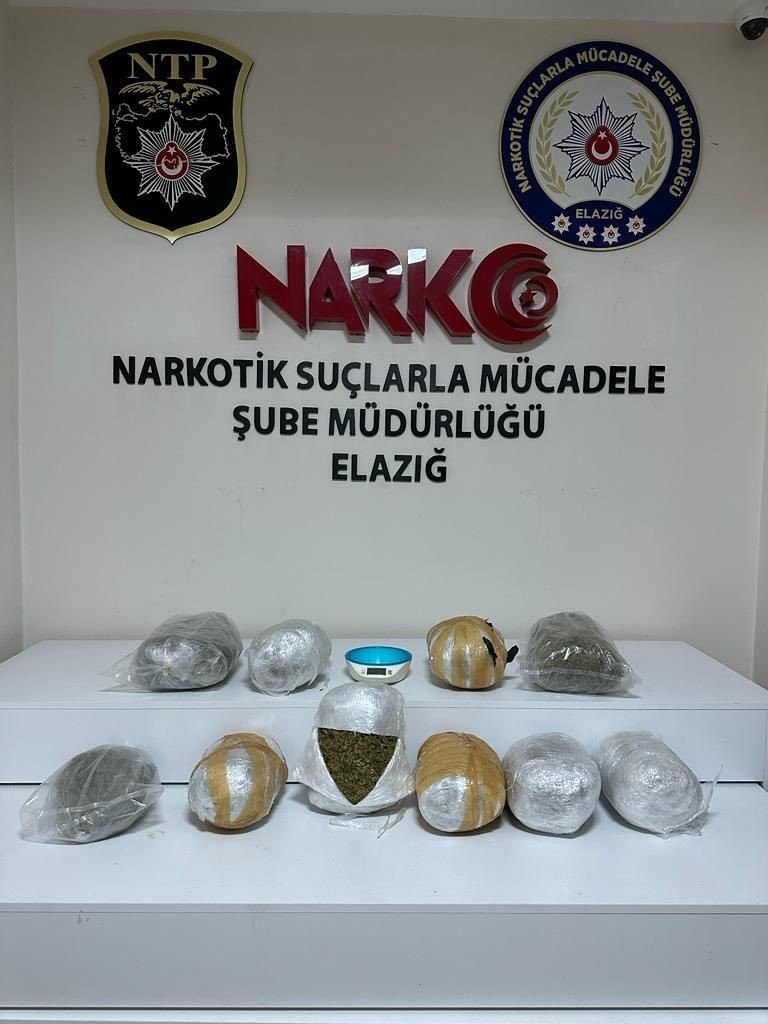 Elazığ’da kilo kilo uyuşturucu ele geçirildi: 3 tutuklama