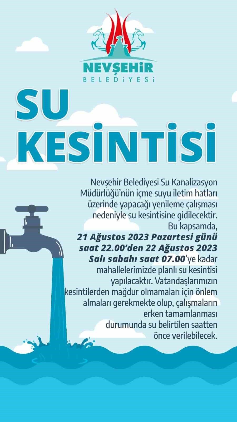 Belediye’den Su Kesinti Uyarısı