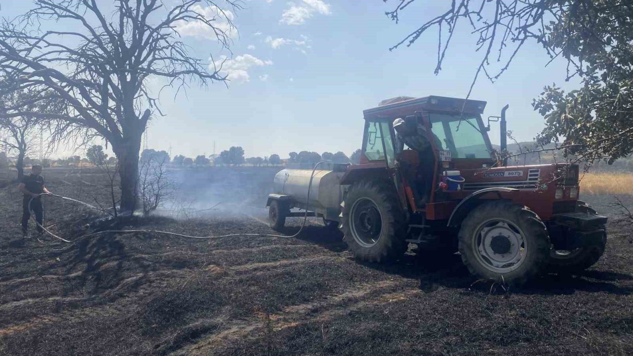Uşak’ta 100 dönüm buğday ekili alan kül oldu