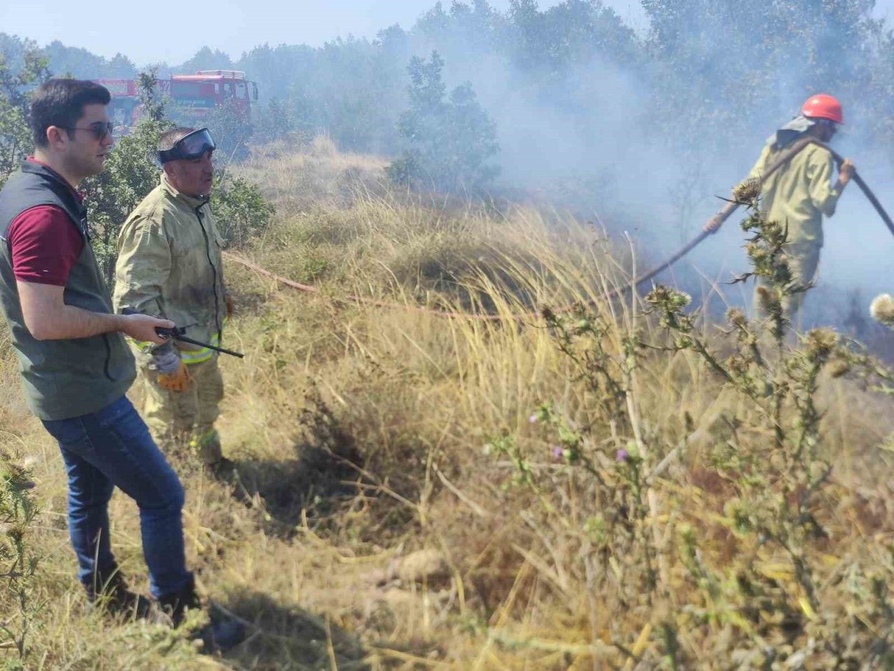 Biga’da ormanlık alanda çıkan yangın kontrol altına alındı