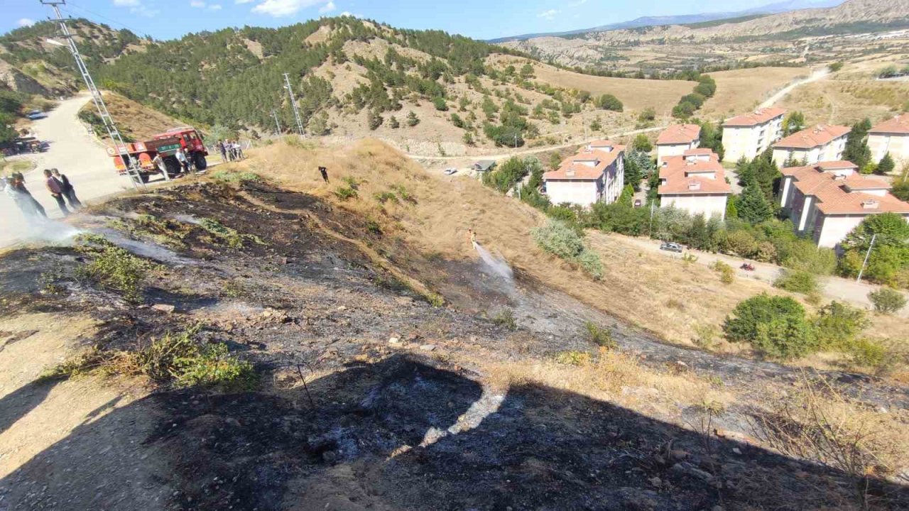 Otluk alanda çıkan yangın paniğe sebep oldu