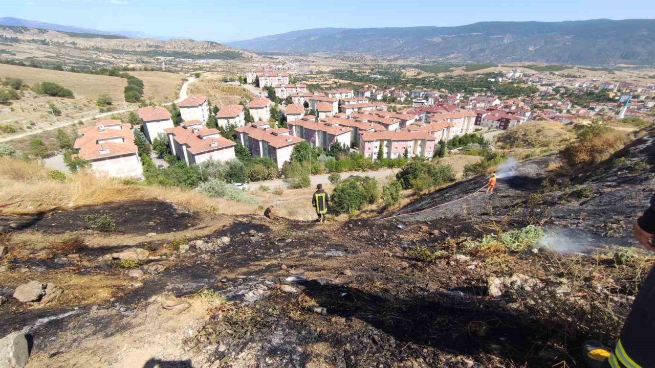 Otluk alanda çıkan yangın paniğe sebep oldu