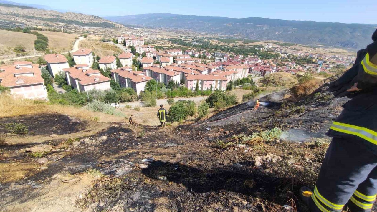 Otluk alanda çıkan yangın paniğe sebep oldu