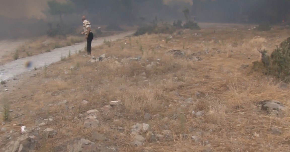 Çanakkale’deki orman yangınında can pazarı kameraya yansıdı