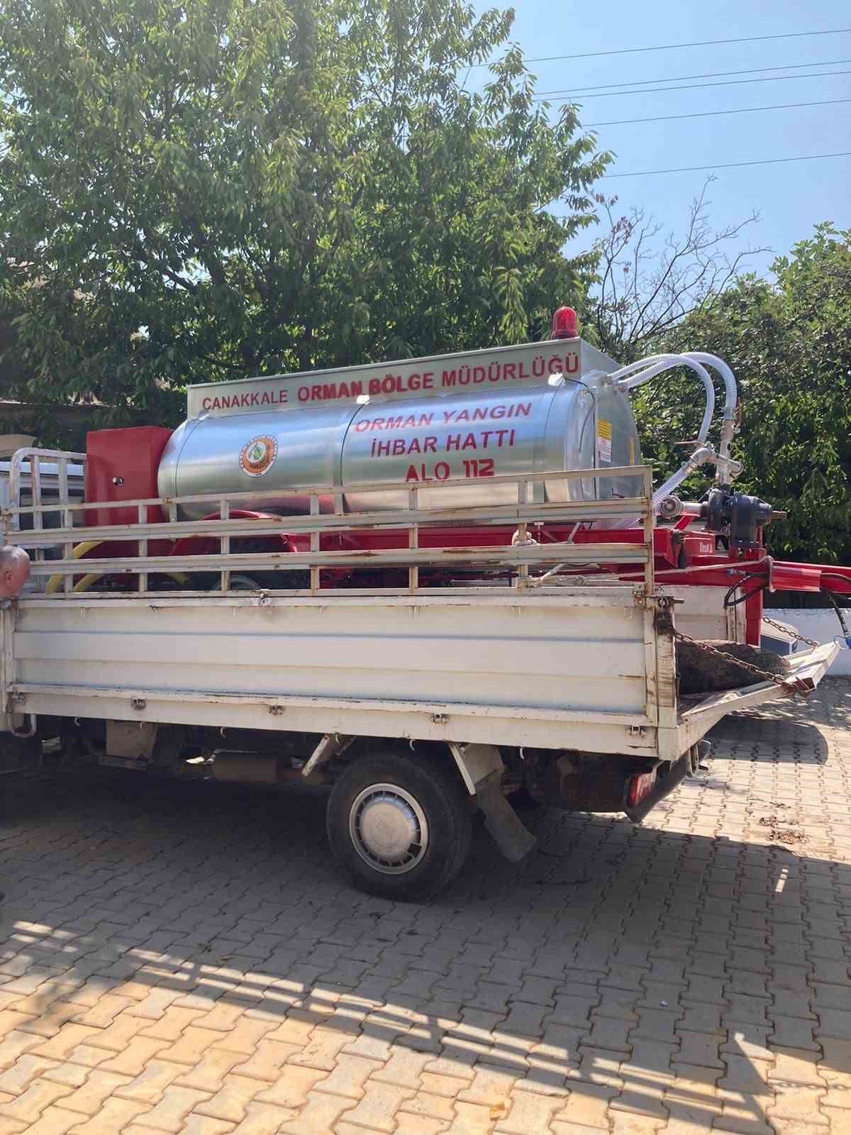 Çiftlik köyüne seyyar yangın söndürme tankı