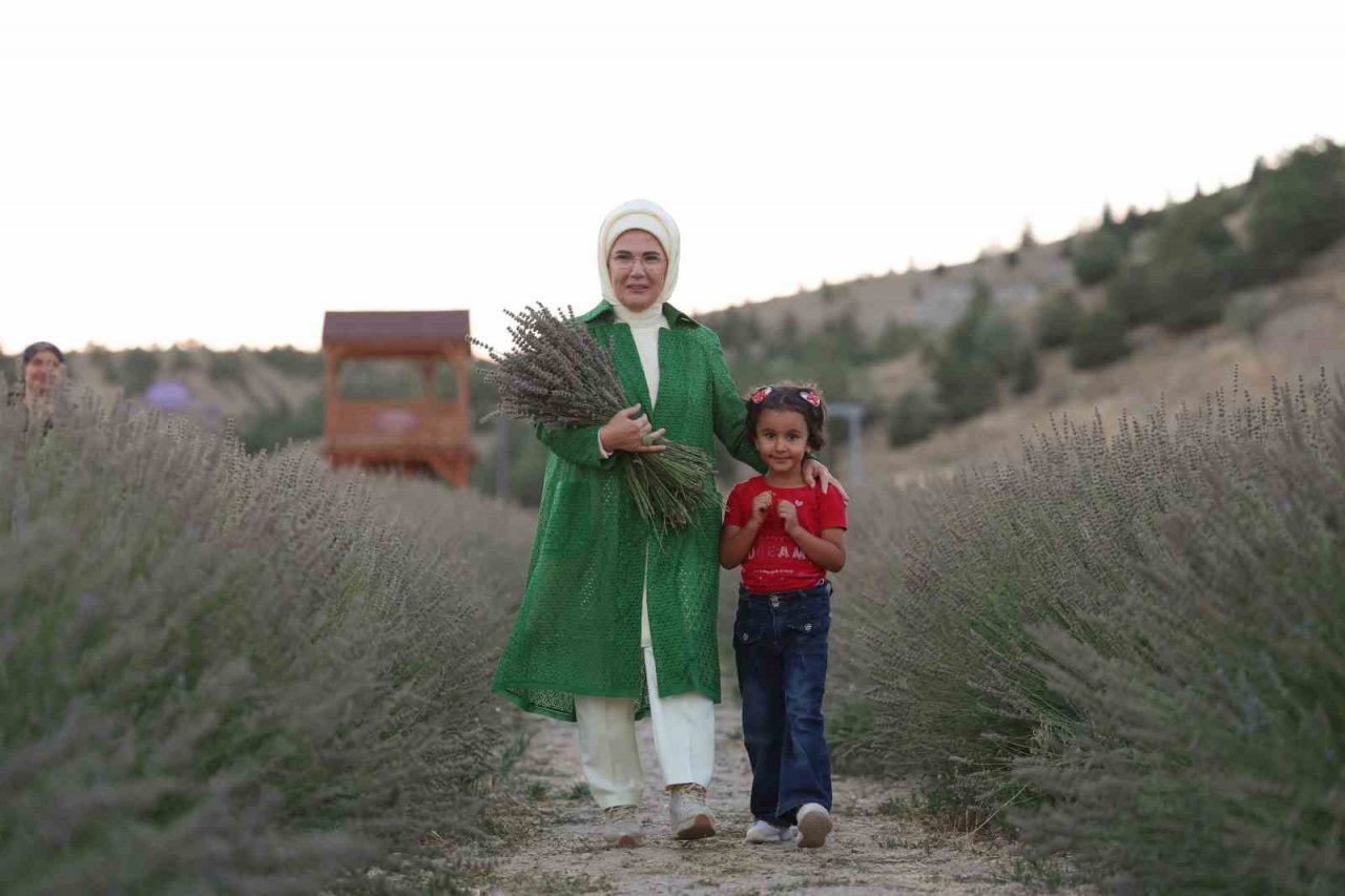 Emine Erdoğan, Ankara’da Ekolojik Köy ziyareti ve lavanta hasadı yaptı